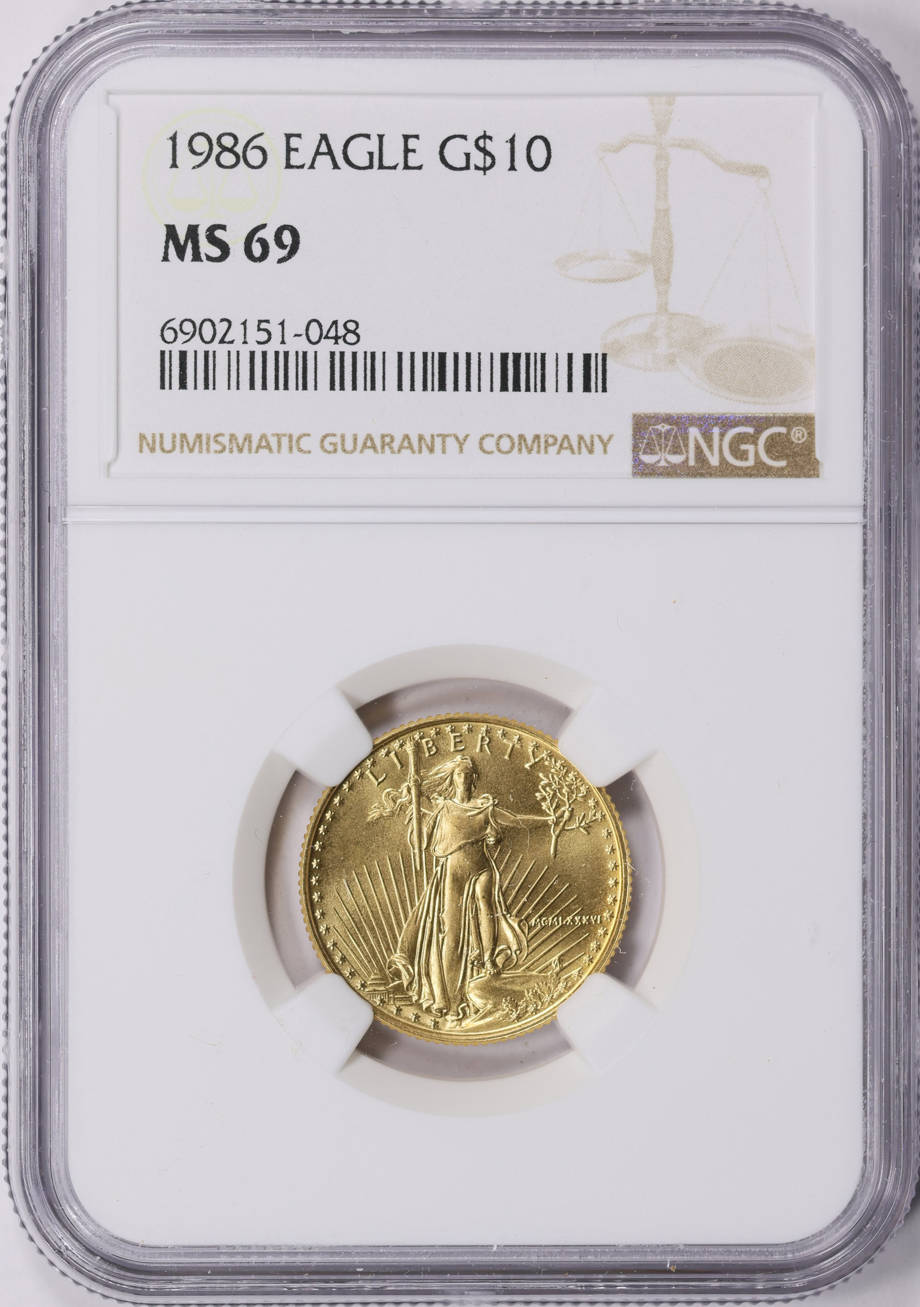 1986 $10 Quarter-Ounce Gold American Eagle NGC MS-69 (Item 1648308