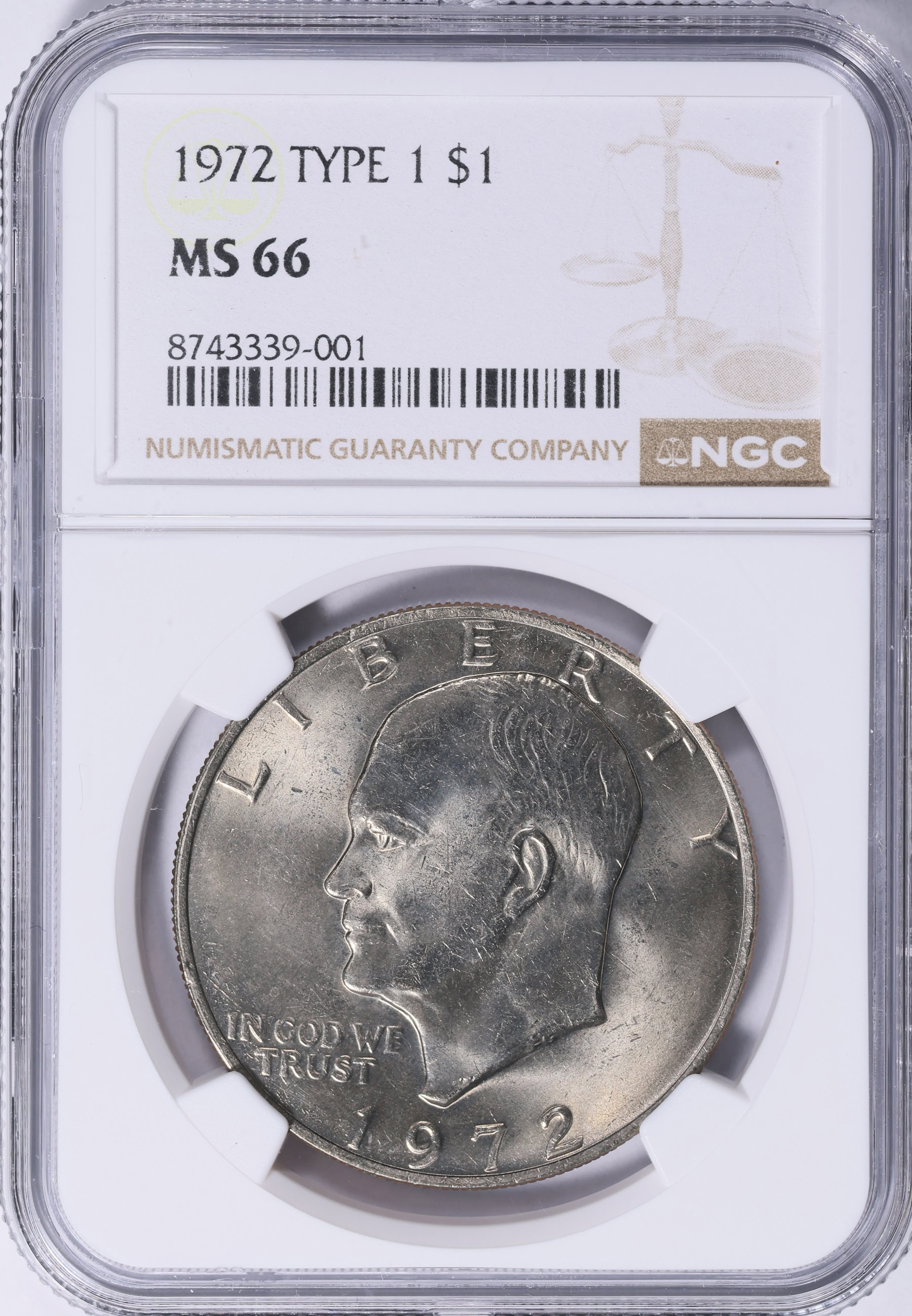 1972 Eisenhower Dollar Type 1 NGC MS-66 (Item 2025815
