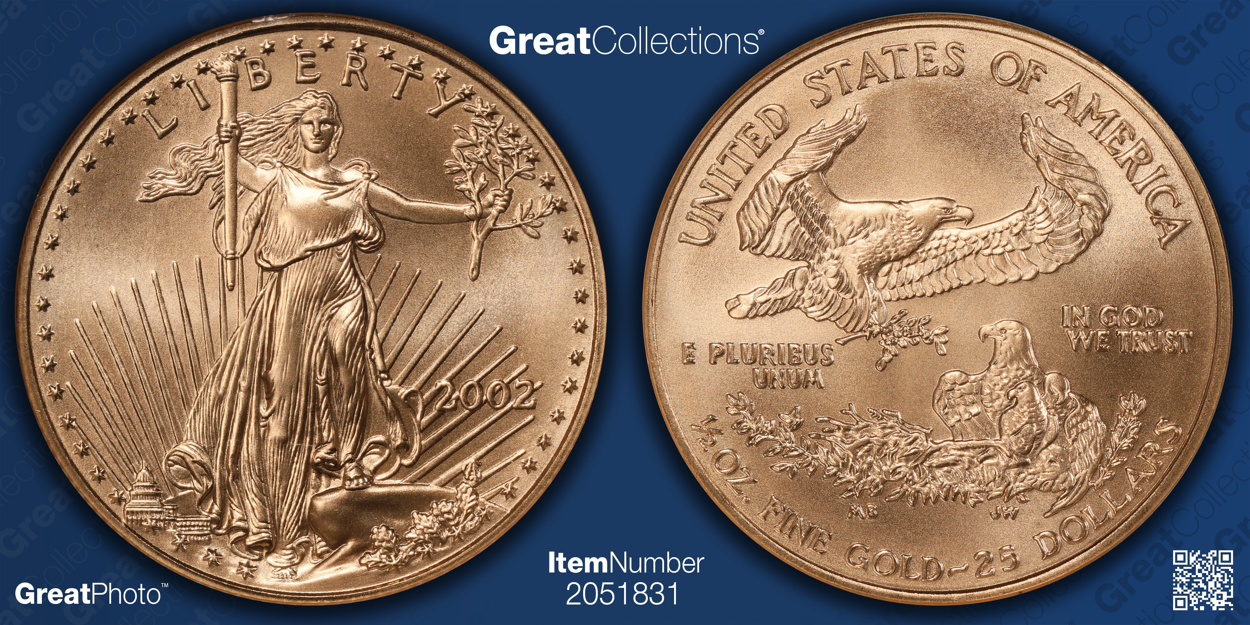 2002 $25 Half-Ounce Gold American Eagle NGC MS-70 (Item 2051831