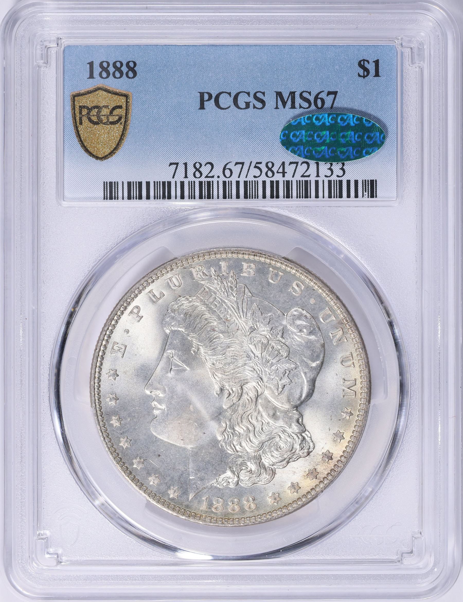 1888 Morgan Silver Dollar PCGS MS-67 (CAC Green) (Item 2073567