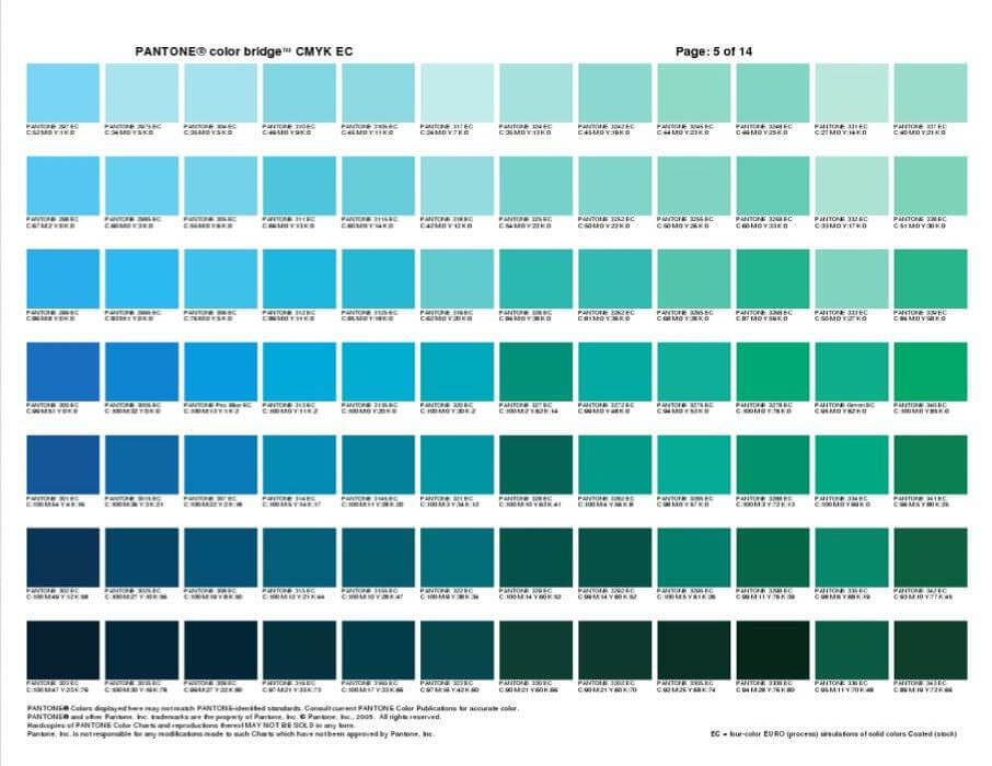 パントンカラー全1320色をCMYK値に変換したチートシート Pantone Color