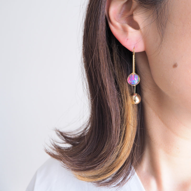 Clackers Pink 京都オパール【ピアス/イヤリング】アメリカンピアス