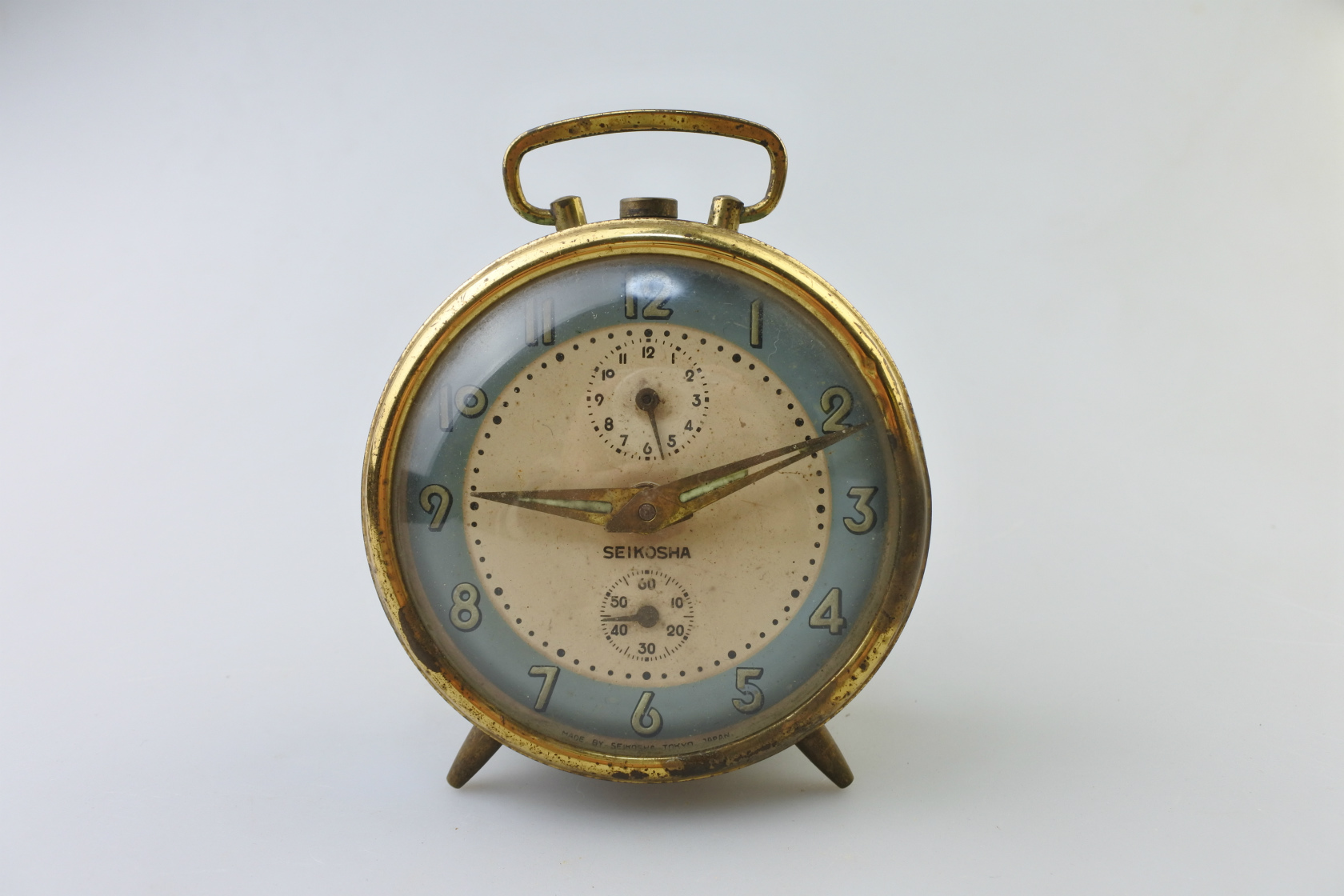 ビンテージ・昭和レトロ】日本製 SEIKOSHA ゼンマイ式目覚まし時計