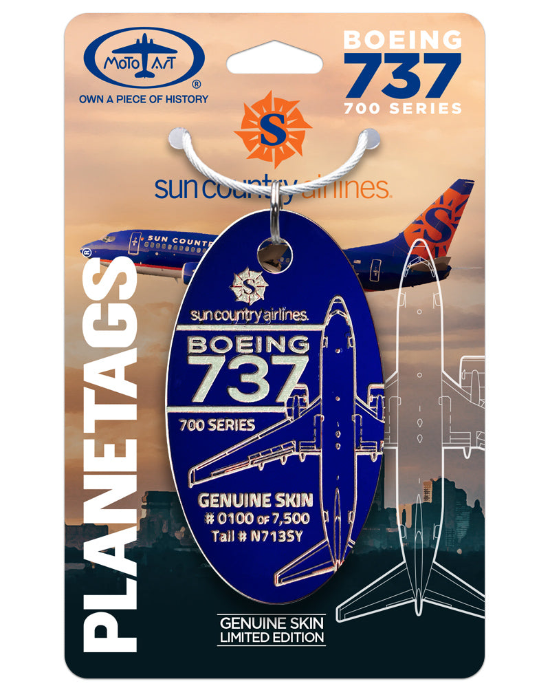 Sun Country Airlines® 737 N713SY PlaneTags – MotoArt PlaneTags