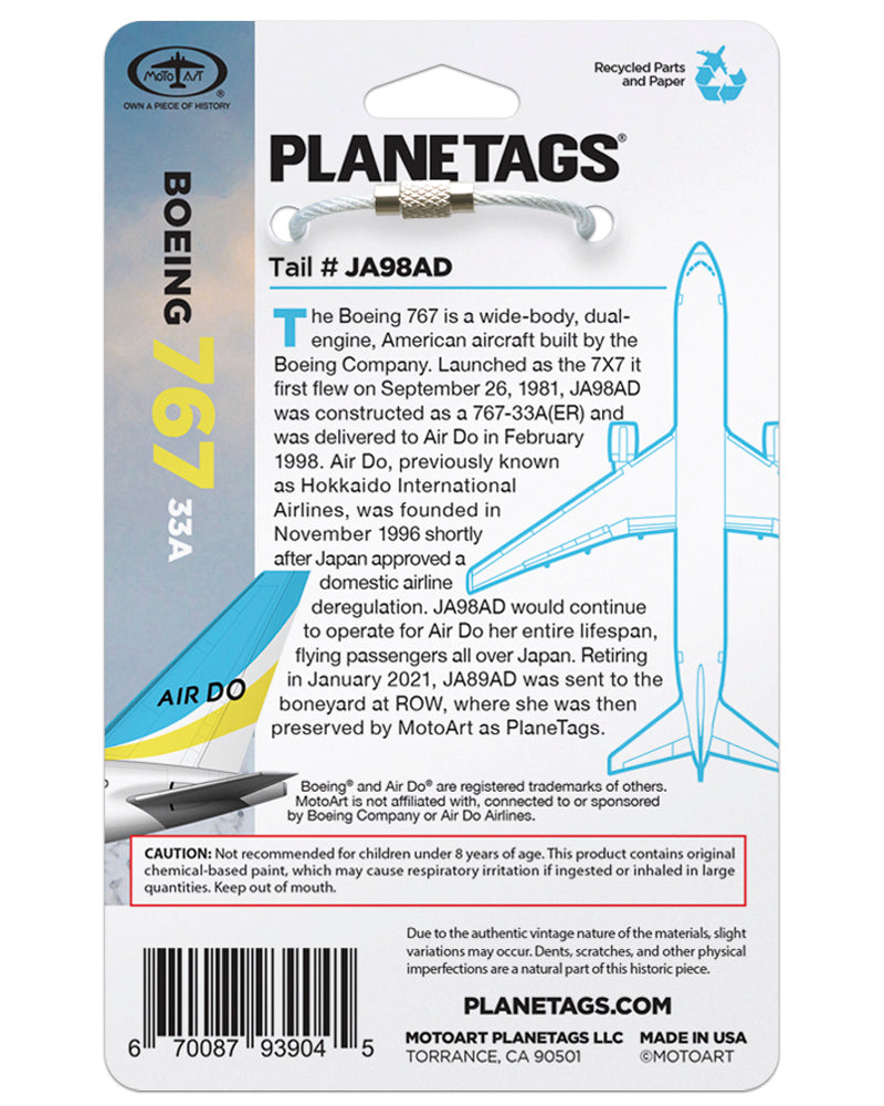 Boeing 767 Air Do® PlaneTags - JA98AD – MotoArt PlaneTags