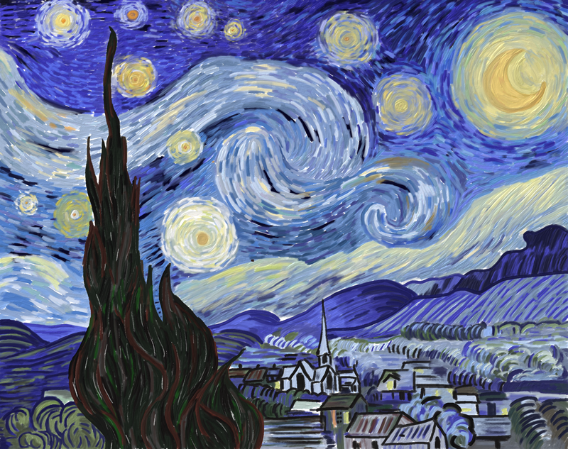 初心者も簡単！Adobe Frescoでゴッホの油絵を描いてみた【iPad絵画の