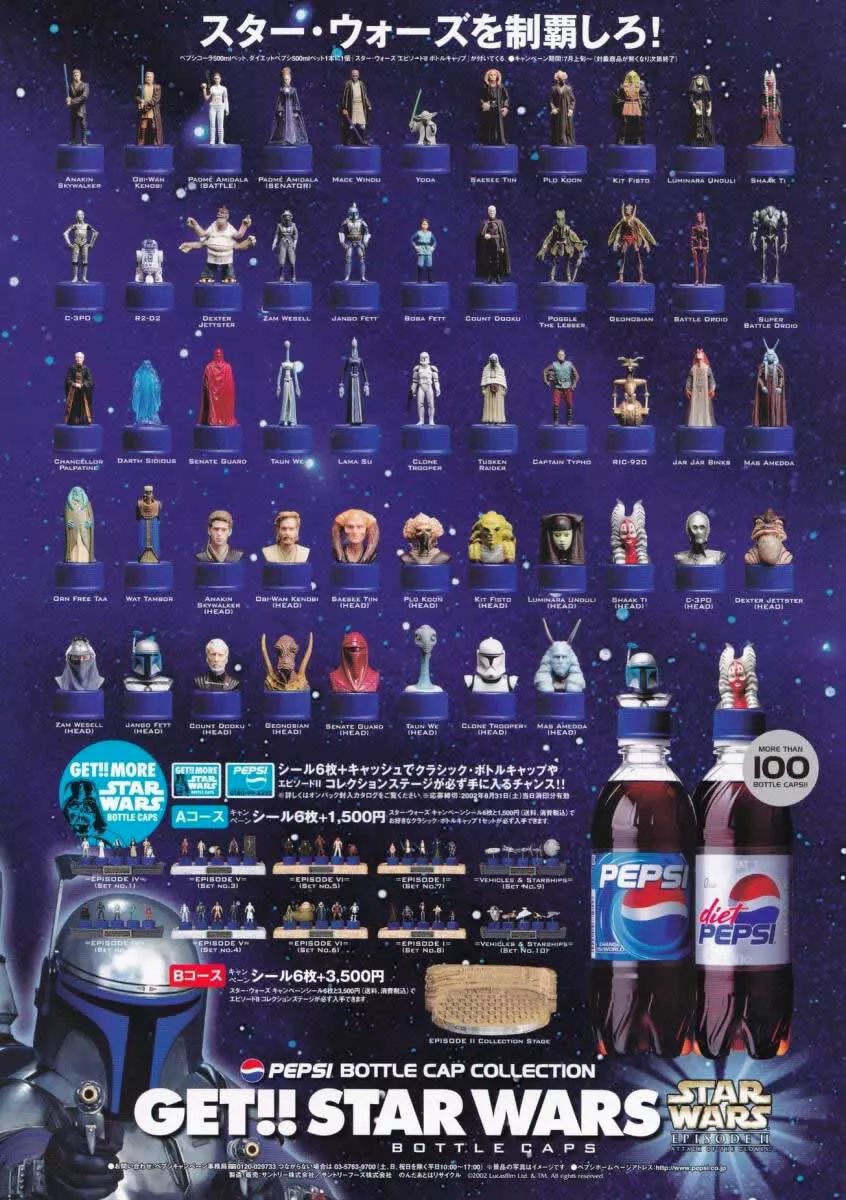 A Complete Checklist: Pepsi Star Wars Episode II Bottle Cap Figures
