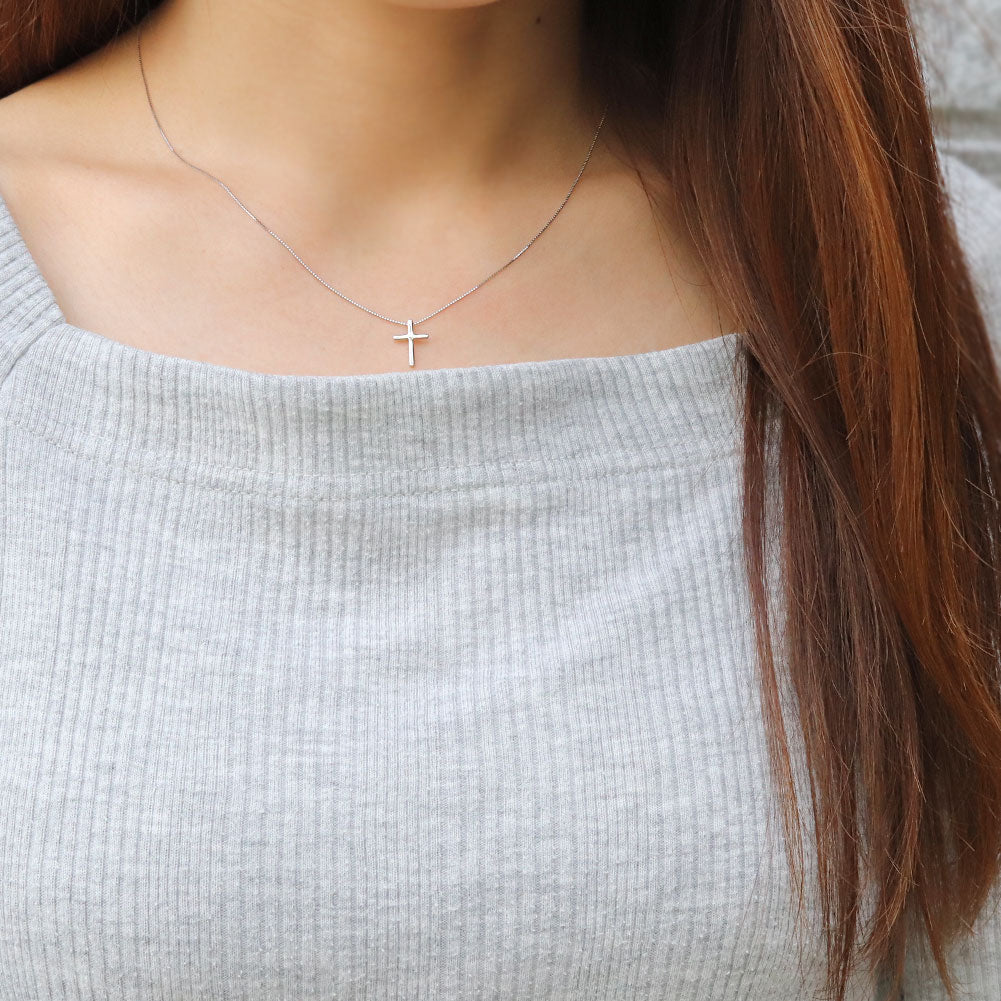 レディースネックレス 18金 ゴールド クロス ペンダント シンプル 10金