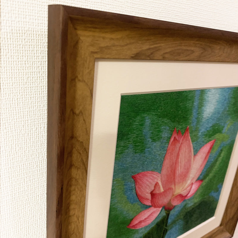 受注生産】ベトナム シルク刺繍絵 Mr. クオック・スー作品 蓮