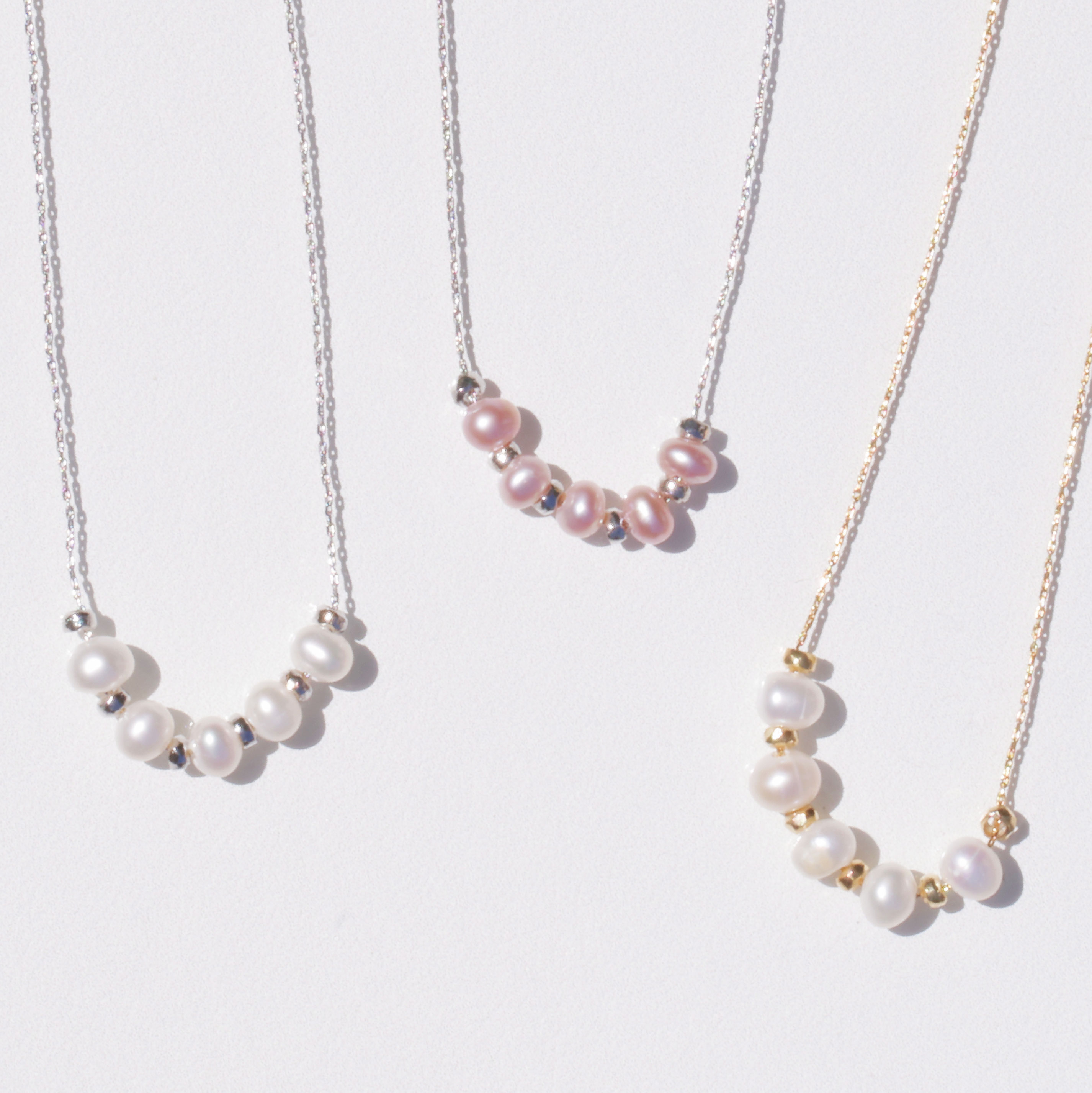 PEARLS and DIAMONDS / 淡水真珠デザインペンダントネックレス