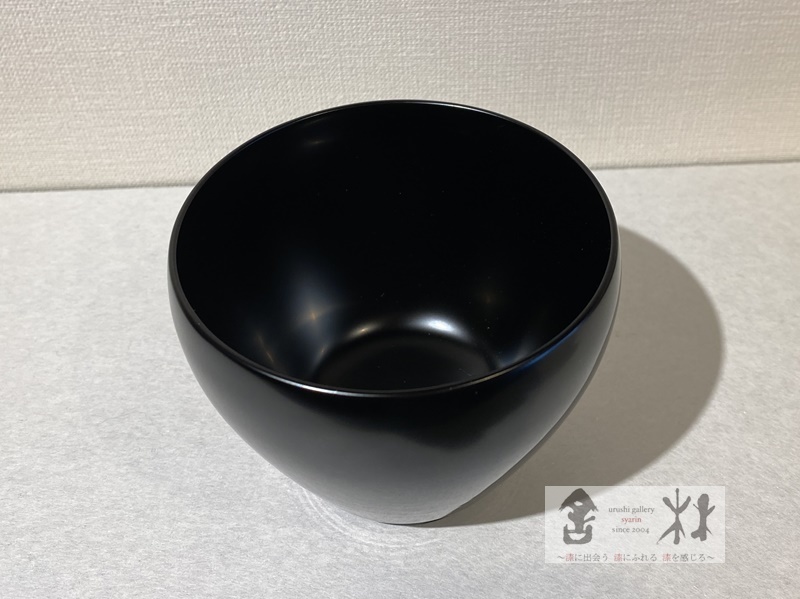 小林慎二作 つぼ椀 黒 9.5×4.8×8cm 330cc