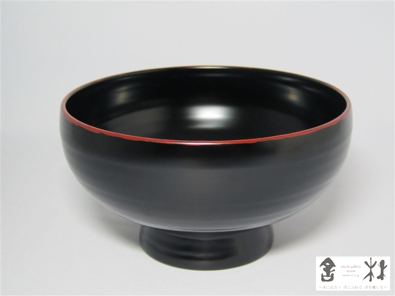 赤木明登作 奥羽汁椀 中 黒 124×68mm 400cc