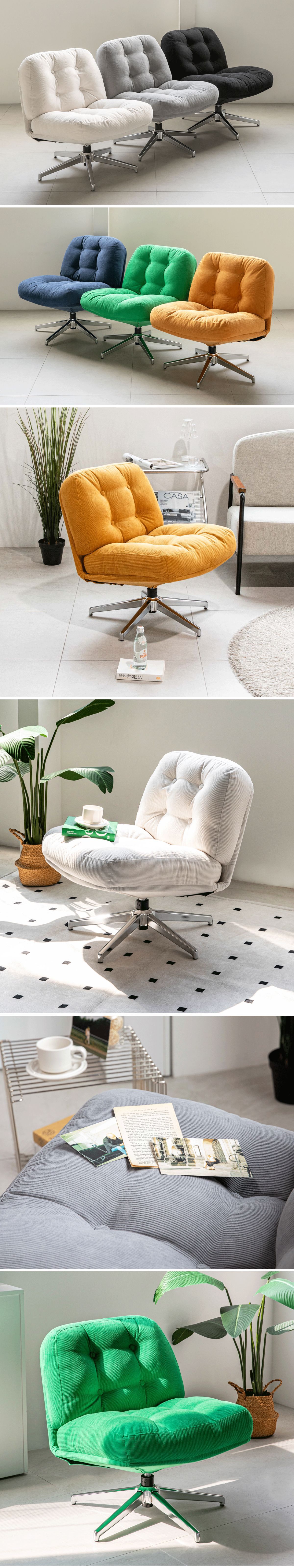 Chairfactory CAPER 1人掛け ソファ 回転式［6色］ ホワイト ブルー