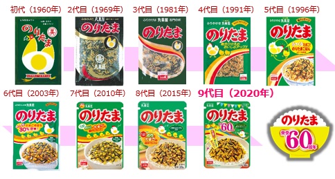 のりたまN.P.』『のりたま大袋』『のりたま瓶入』『のりたまミニパック