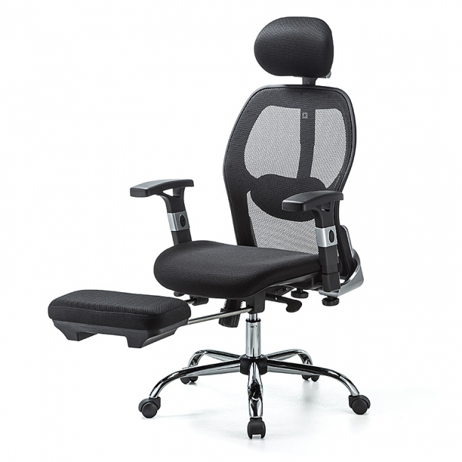 大好評の多機能メッシュチェアに収納式オットマン内蔵タイプが新登場