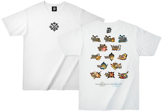 歴代タイトルのロゴをプリントした「モンスターハンター」シリーズ15