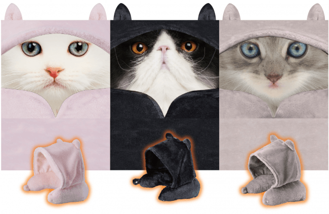 ヒーター付き充電式ネックピロー「ルルド ふわポカハグにゃんフード