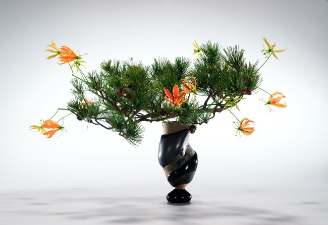 いけばな草月流 勅使河原茜家元による5,000本のグロリオーサを使用した