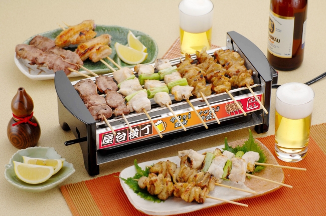 SNSでも話題！1台3役「家飲みの楽しくなる！」家庭用焼き鳥コンロ