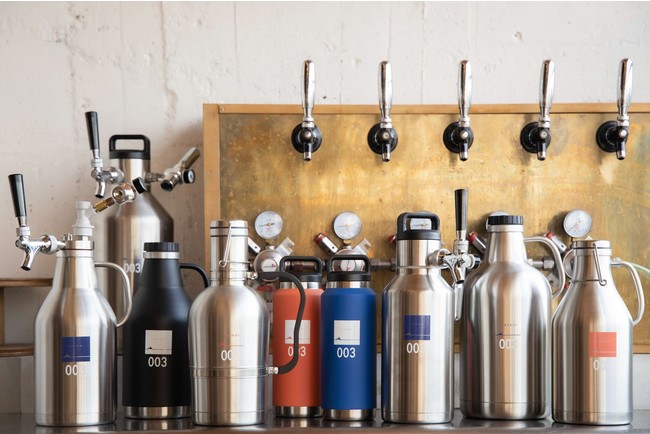 持ち運び可能なビール専用ボトル、グラウラーブランド 「SANPONI」販売