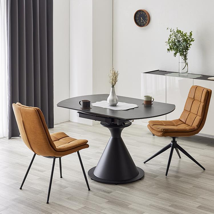 モニカ 伸長式 ダイニングテーブル DGY ダークグレー(80－120