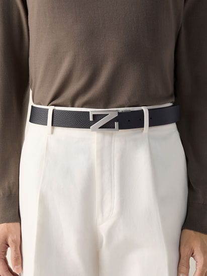 ブラック リバーシブル両面仕様レザーベルト FW25 22986639 | Zegna JP