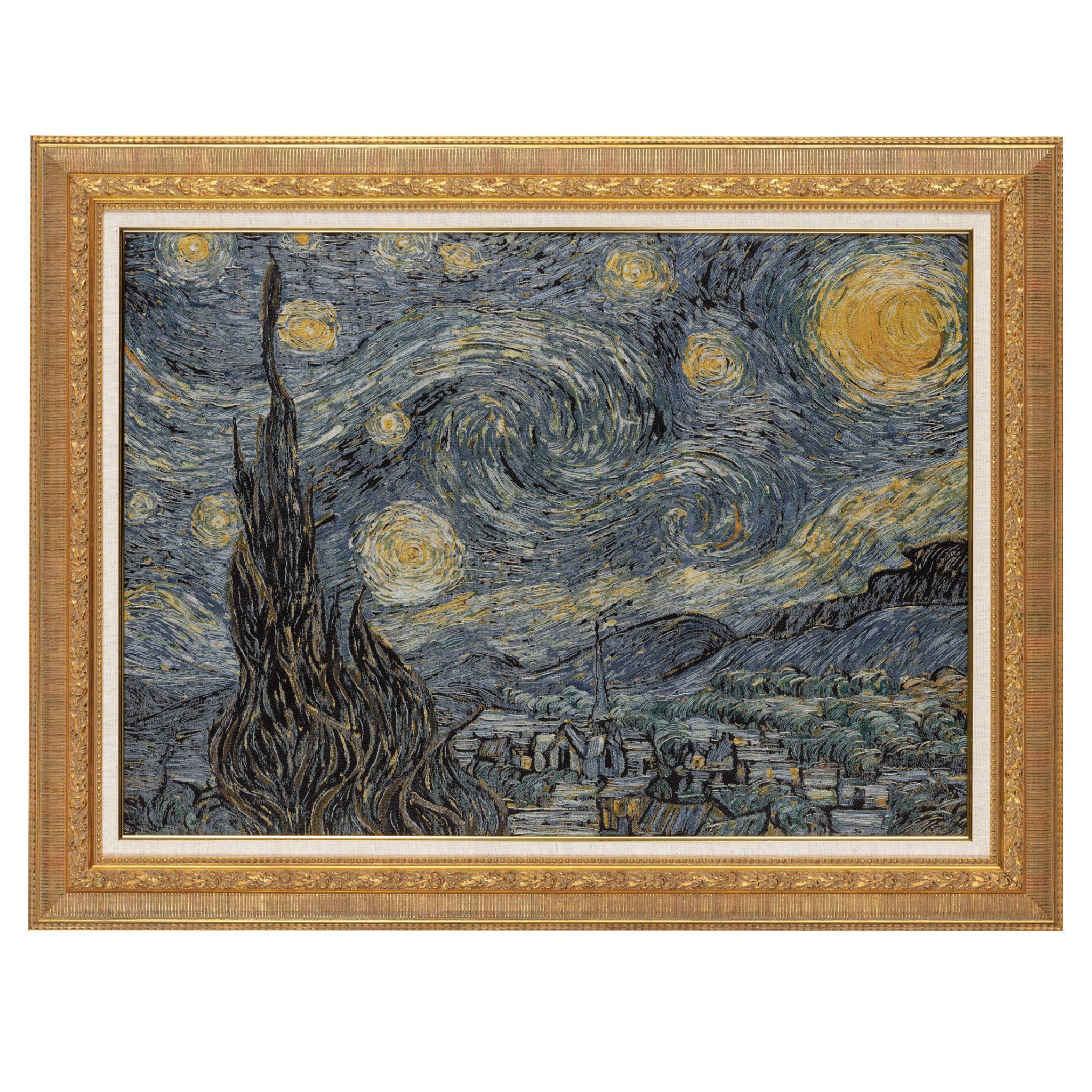 The Starry Night-Framed Nishijin-ori Textile Artwork