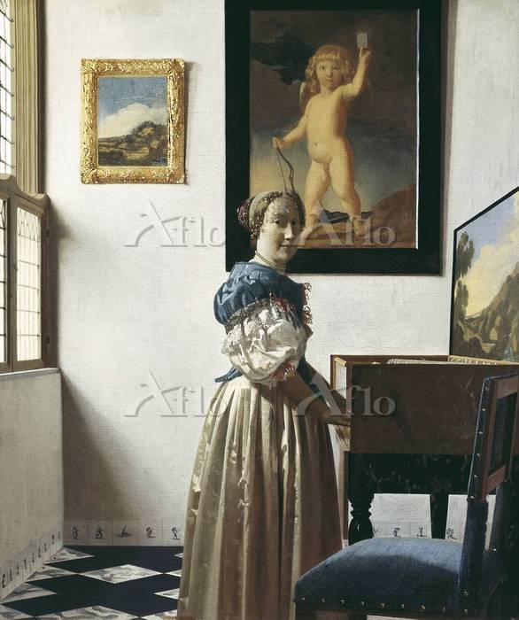 フェルメール 「ヴァージナルの前に立つ女」 [7856341]のアート作品