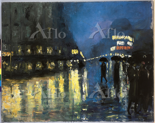 レッサー・ユリィ「夜のポツダム広場」 [185257292]のアート作品 - アフロ