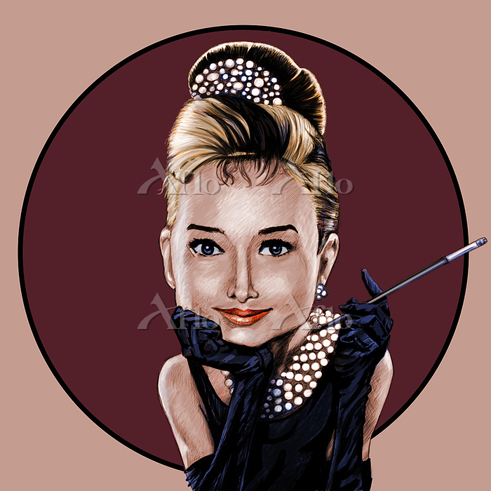 オードリー・ヘプバーンのイラスト [185667778]のイラスト素材 - アフロ