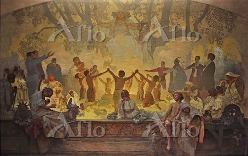 アルフォンス・ミュシャ、スラヴ菩提樹のもとでの若者たちの誓い