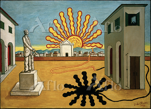 ジョルジョ・デ・キリコ「燃え尽きた太陽のあるイタリア広場