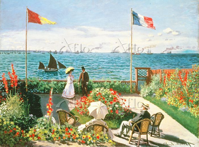 クロード・モネ 「サンタドレスのテラス（海辺のテラス）」 [948414]の