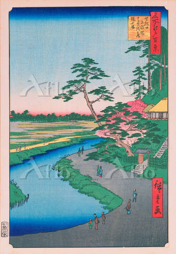 歌川広重 「名所江戸百景 せき口上水端はせを庵椿やま」 [5147884]の