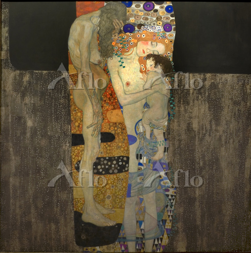 グスタフ・クリムト ヴィンテージステンドグラス 女性の三時代ローマ