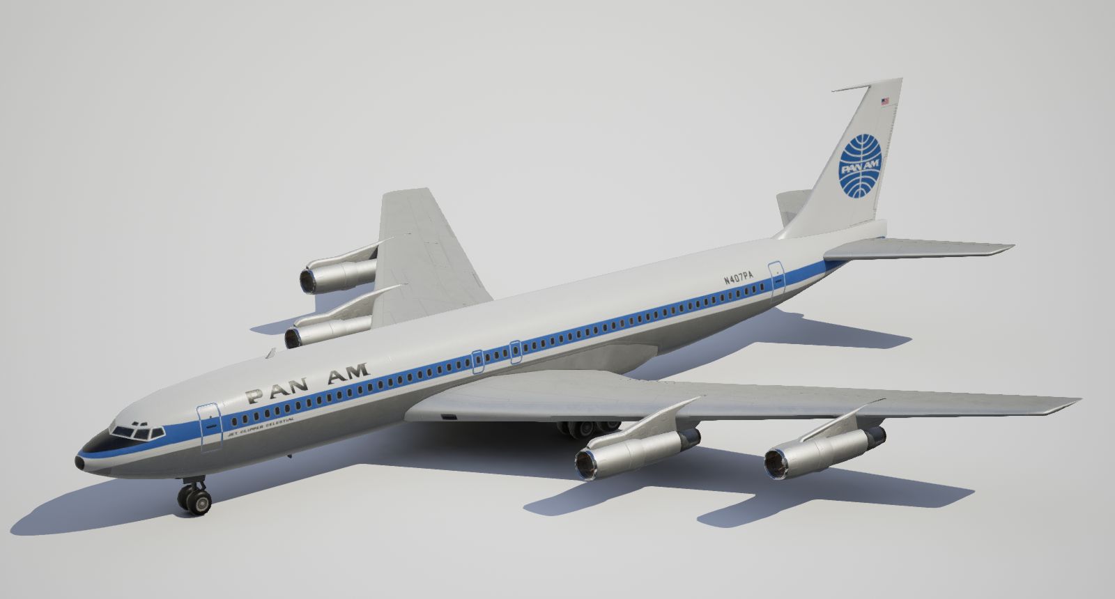 ボーイング707-320（B）PanAm 3Dモデル $29 - .3ds .fbx .obj .max