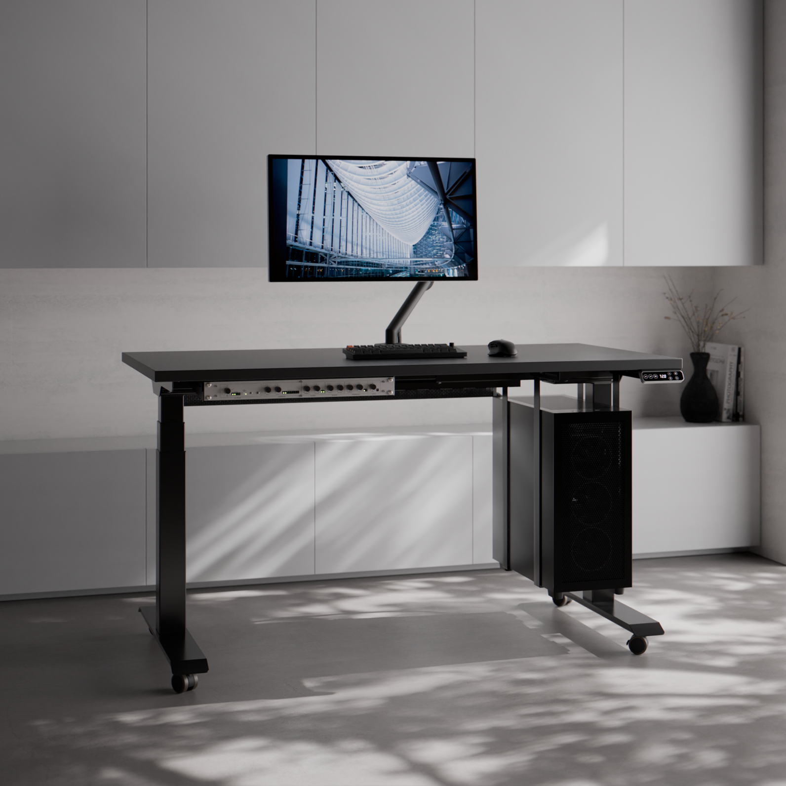 モジュール式電動昇降デスク METRO DARK / Standing - FlexiSpot E7