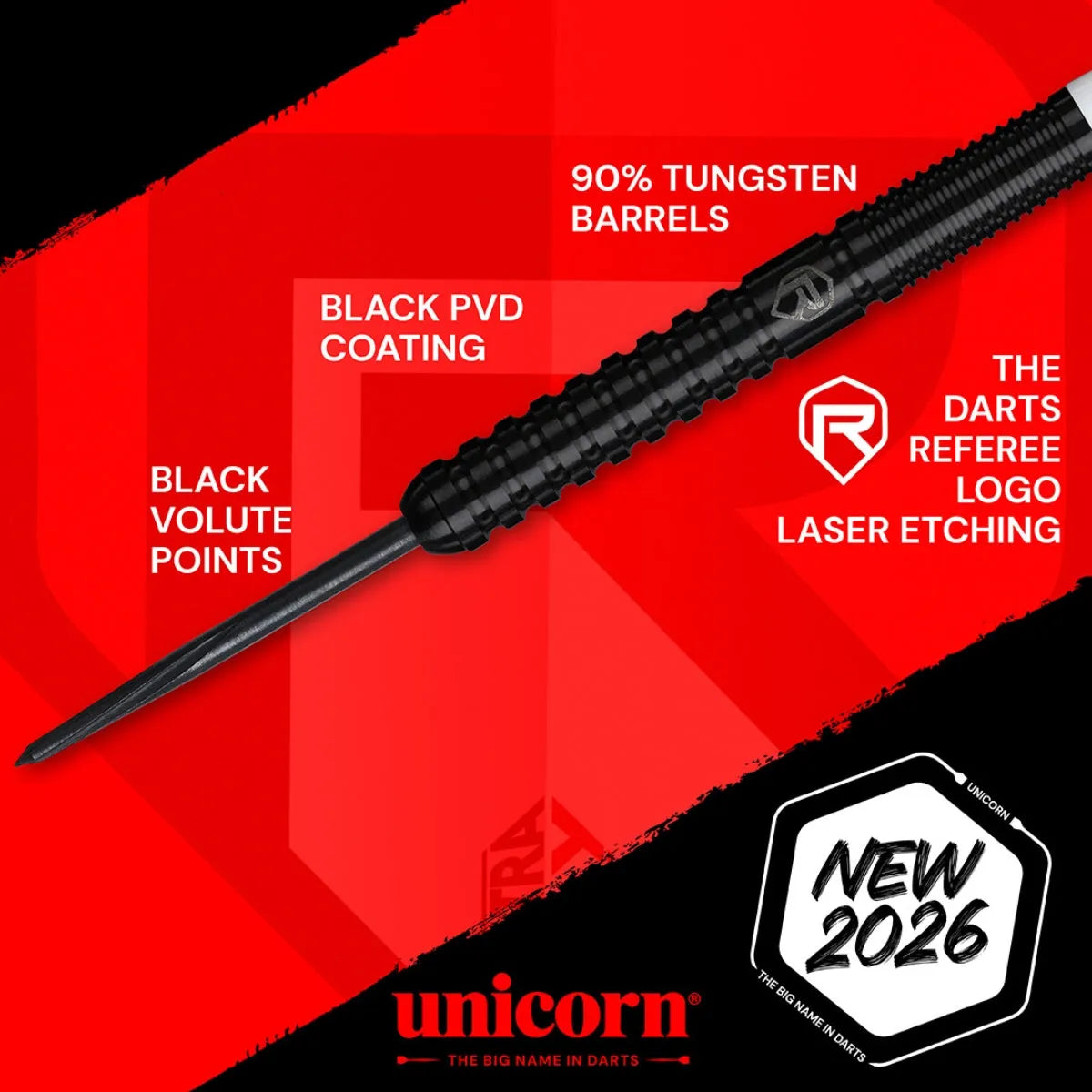Unicorn The Darts Referee 90% Tungsten Steel Tip Darts – Premier Darts