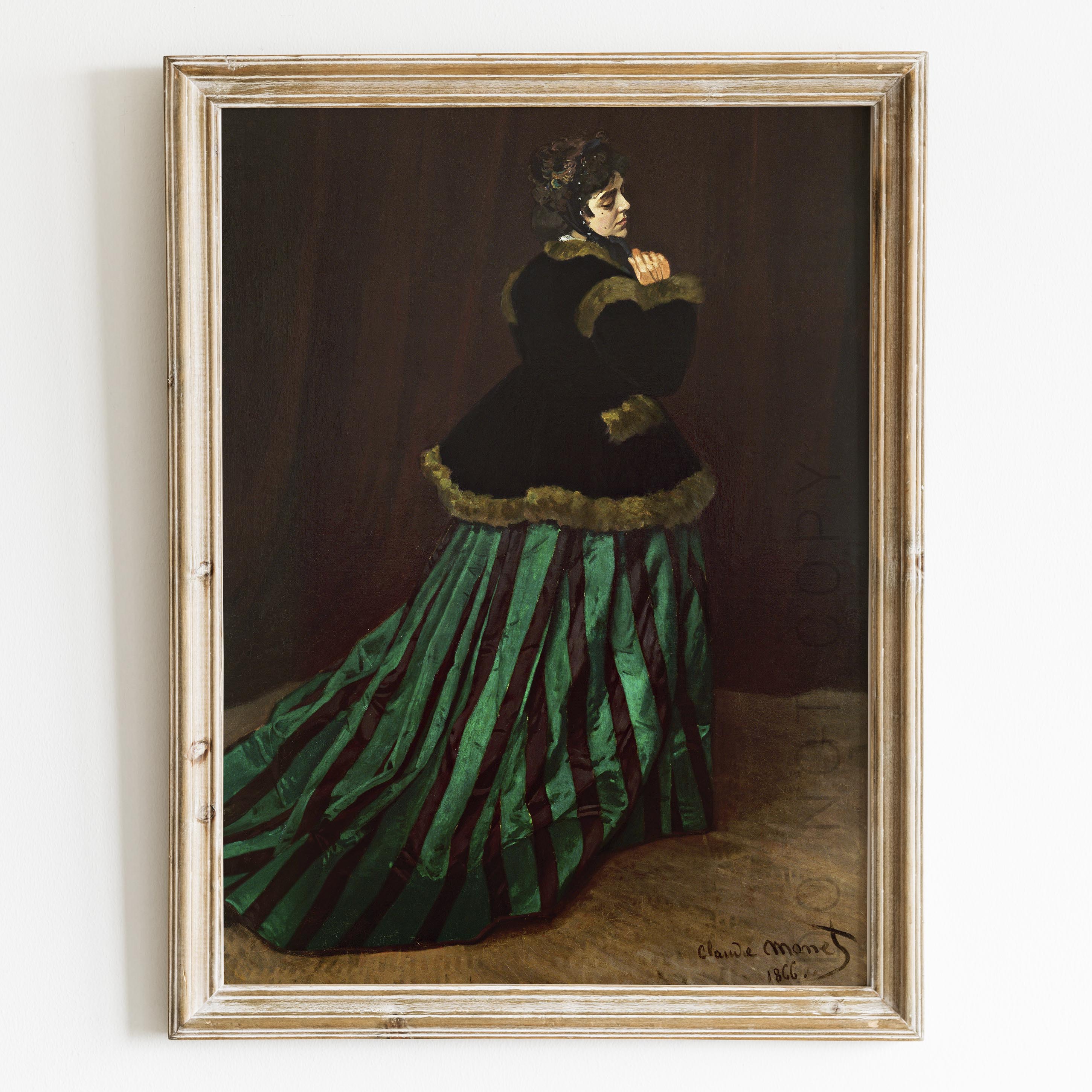 Camille ( Woman in Green Dress) by Claude Monet Wall Art Poster