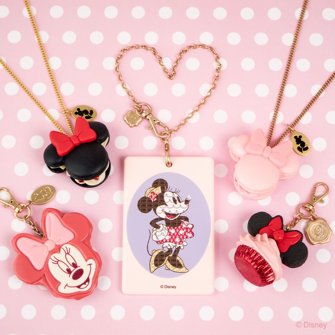 ミニーマウス/ストロベリーミルク マカロン ネックレス【ディズニー