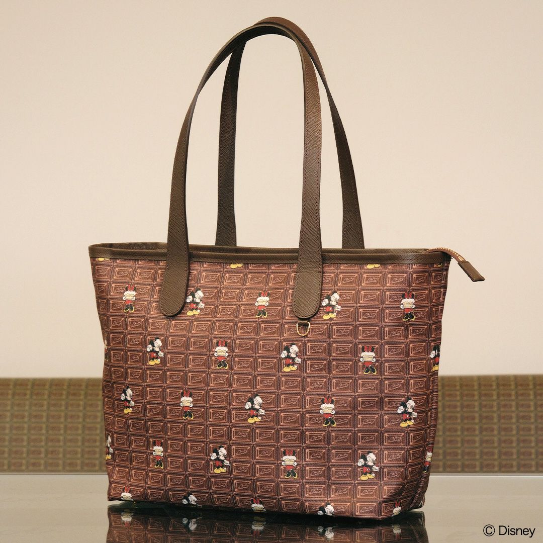 チョコレート ミッキー＆ミニー/ジップトートバッグ【ディズニー