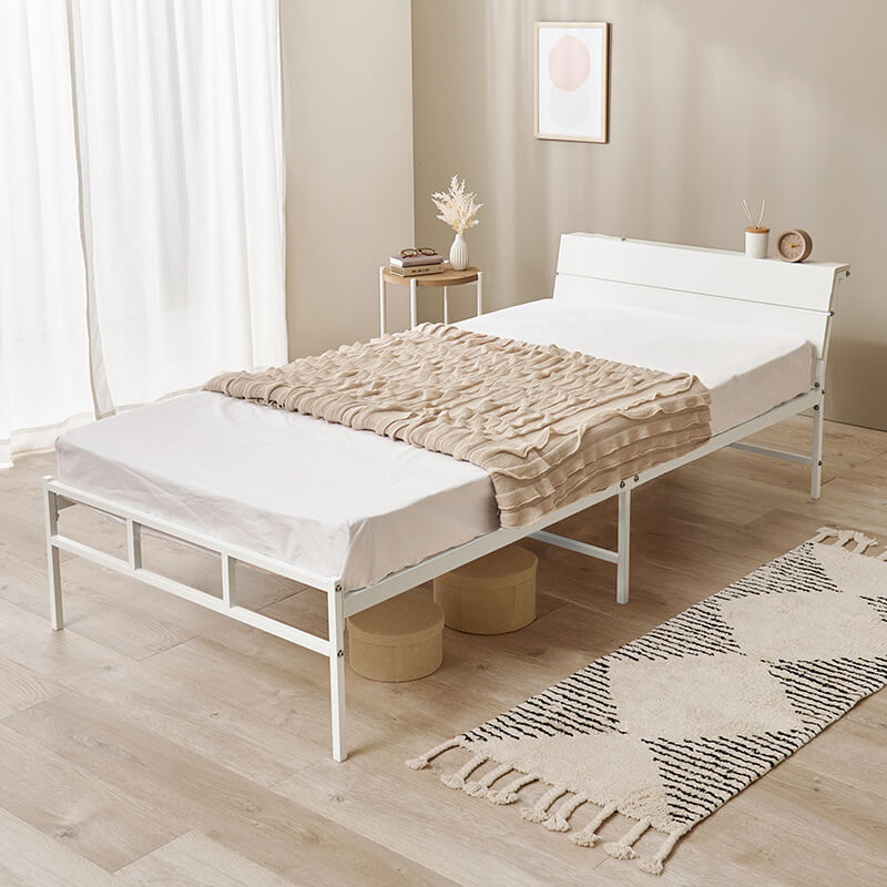 頑丈パイプベッド コンセント付き（フレーム単品orマットレスセット