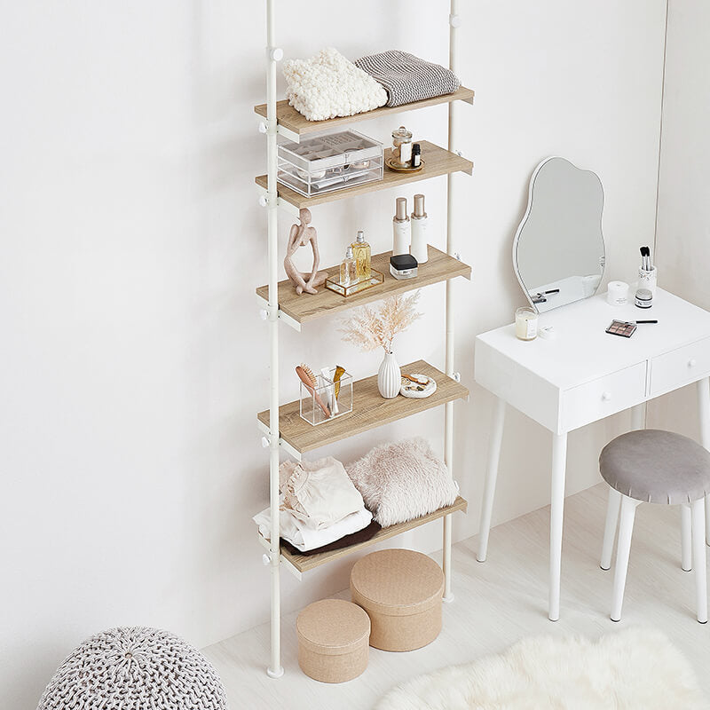 突っ張り5段ラック 無段階高さ調節可能 [幅70/幅90] Deco | 突っ張り