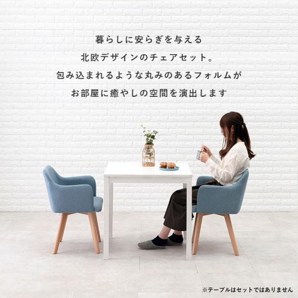 北欧風ダイニングチェア 肘掛け付き [2脚セット] Torico | おしゃれな