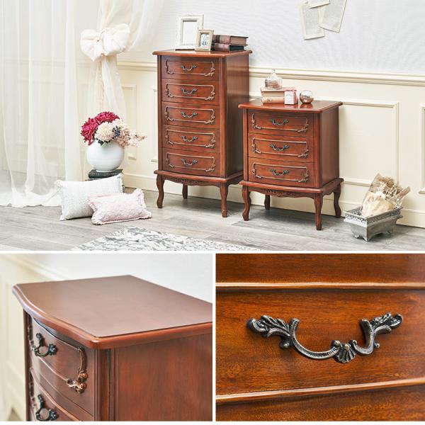 チェスト クラシカル 猫脚 3段 完成品 [幅52] Kitty Brown