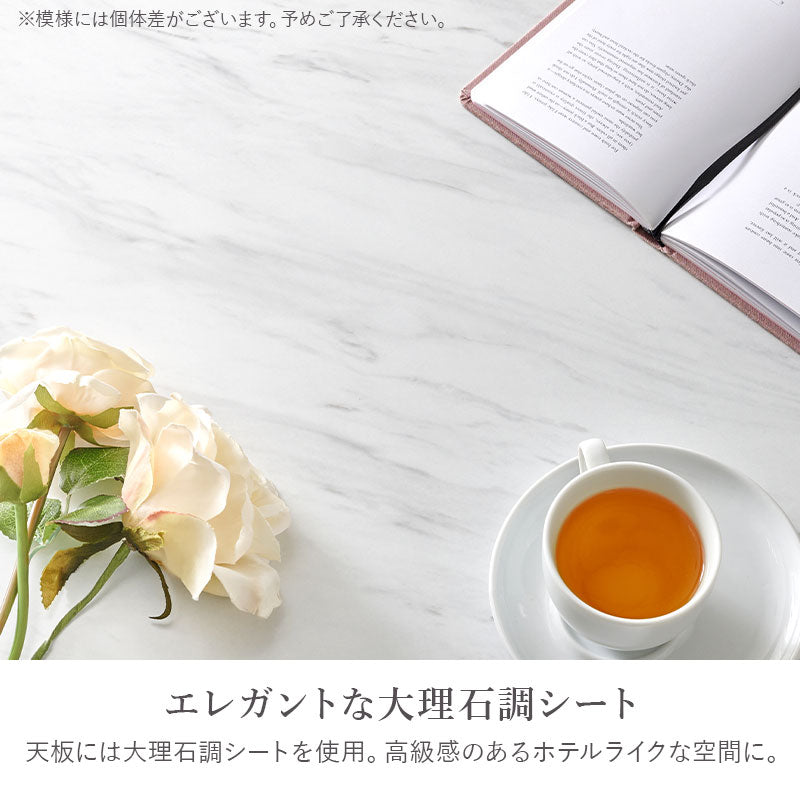 大理石調＆ゴールドフレーム ネストサイドテーブル [幅60] 角型