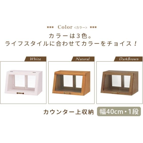 カウンター上ガラスケース 1段タイプ 天然木 半完成品 [幅40