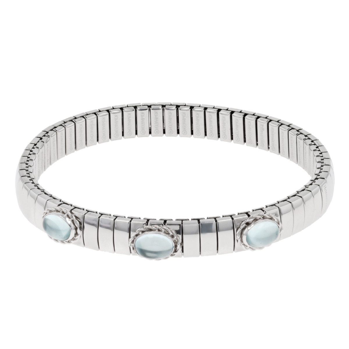 ステンレス/シルバー925 カラーストーン ストレッチバングル