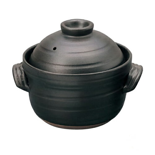 楽天市場】華月 萬古焼 大黒ごはん鍋 黒釉手造りごはん鍋 2合炊き 日本