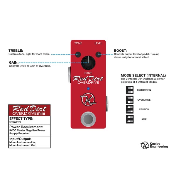 Keeley Red Dirt Mini Overdrive at Gear4music